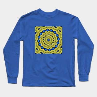 Peacock Feathers Mandala Kaleidoscope Abstract 1 Long Sleeve T-Shirt